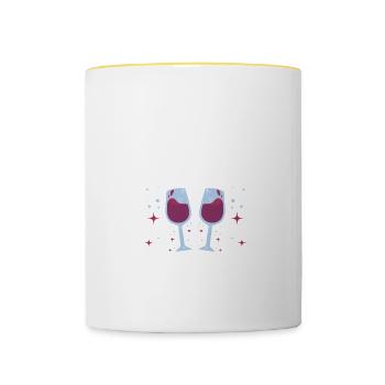 Wine Tasting Funny Wine Lover - Tasse zweifarbig - Weiß/Gelb - Vorne