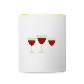 Wine Tasting Funny Wine Lover - Tasse zweifarbig - Weiß/Gelb - Vorne