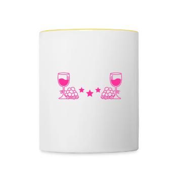 Wine Tasting Funny Wine Lover - Tasse zweifarbig - Weiß/Gelb - Vorne