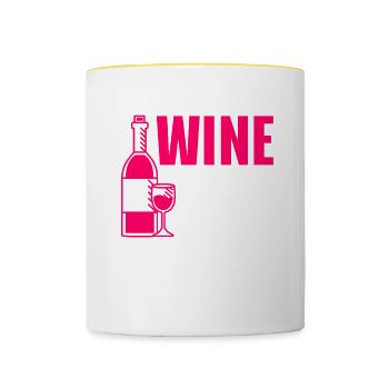 Wine Tasting Funny Wine Lover - Tasse zweifarbig - Weiß/Gelb - Vorne