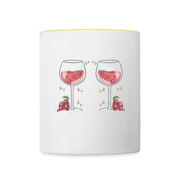 Wine Tasting Funny Wine Lover - Tasse zweifarbig - Weiß/Gelb - Vorne