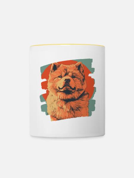 Chow Chow - Tasse zweifarbig - Weiß/Gelb