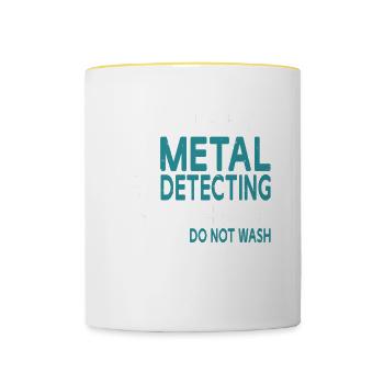 Metal Detector Shirt for Men Lucky Metal Detecting - Tasse zweifarbig - Weiß/Gelb - Vorne