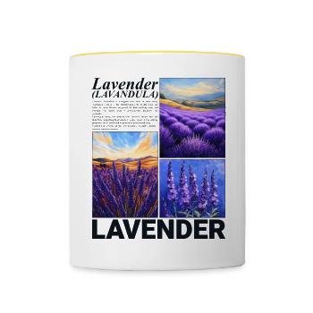 Lavender Lavandula Nature Provence Botanical Gift - Contrasting Mug - white/yellow - Front