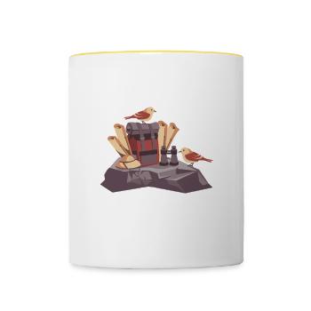 Bird Watching Cute Bird Lover - Tasse zweifarbig - Weiß/Gelb - Vorne
