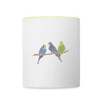 Bird Watching Cute Bird Lover - Tasse zweifarbig - Weiß/Gelb - Vorne