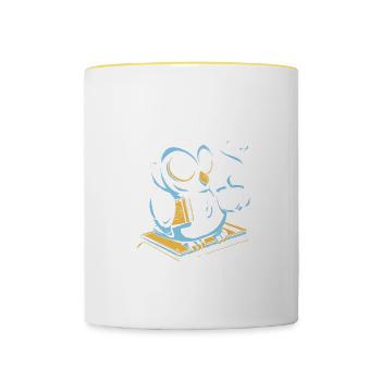 Bird Watching Cute Bird Lover - Contrasting Mug - white/yellow - Front