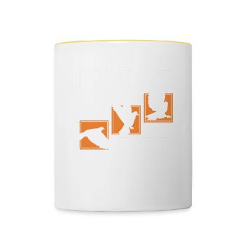 Bird Watching Cute Bird Lover - Contrasting Mug - white/yellow - Front