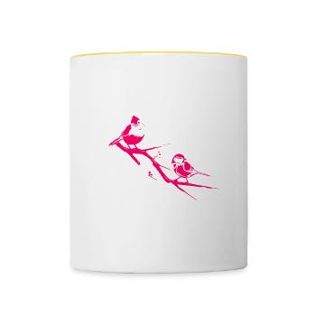 Bird Watching Cute Bird Lover - Tasse zweifarbig - Weiß/Gelb - Vorne