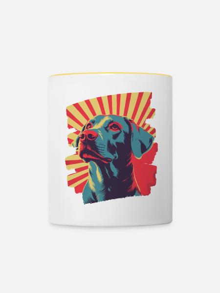 Labrador - Tasse zweifarbig - Weiß/Gelb