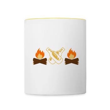 Camping Campfire Camper - Tasse zweifarbig - Weiß/Gelb - Vorne