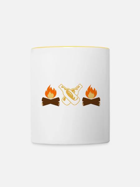Camping Campfire Camper - Tasse zweifarbig - Weiß/Gelb