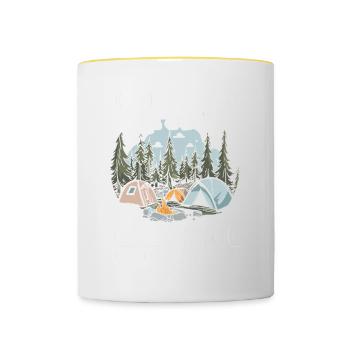 Camping Campfire Camper - Tasse zweifarbig - Weiß/Gelb - Vorne