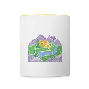Camping Campfire Camper - Tasse zweifarbig - Weiß/Gelb - Vorne
