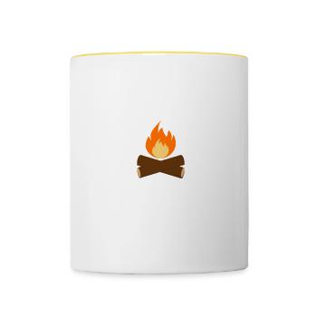 Camping Campfire Camper - Tasse zweifarbig - Weiß/Gelb - Vorne