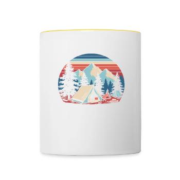 Camping Campfire Camper - Tasse zweifarbig - Weiß/Gelb - Vorne