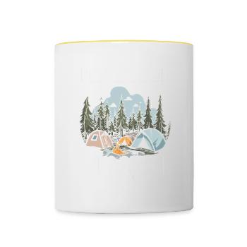 Camping Campfire Camper - Tasse zweifarbig - Weiß/Gelb - Vorne