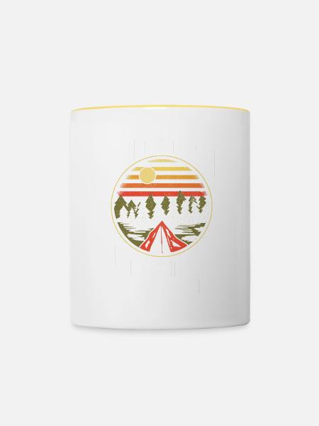 Camping Campfire Camper - Tasse zweifarbig - Weiß/Gelb