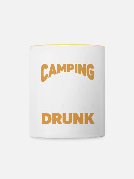 Camping Campfire Camper - Tasse zweifarbig - Weiß/Gelb