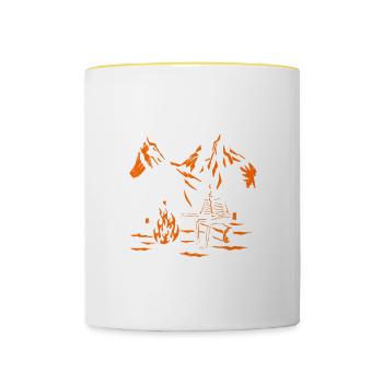 Camping Campfire Camper - Tasse zweifarbig - Weiß/Gelb - Vorne