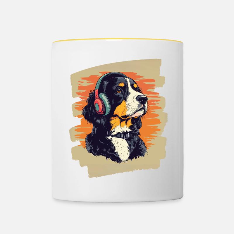 Entlebucher Mountain Dog - Contrasting Mug - white/yellow