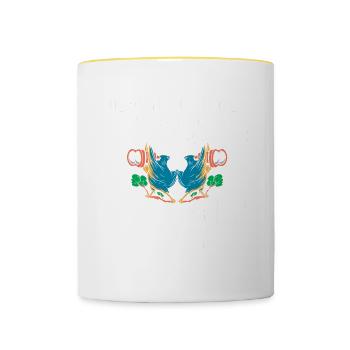 Bird Watching Cute Bird Lover - Contrasting Mug - white/yellow - Front