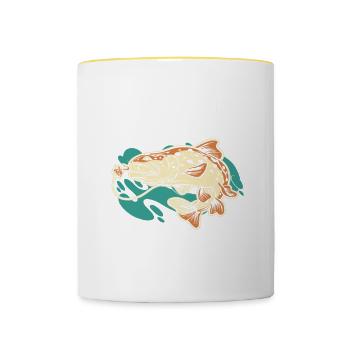 Fishing Design Fish Lover Fisherman - Tasse zweifarbig - Weiß/Gelb - Vorne
