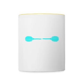 Badminton Player - Tasse zweifarbig - Weiß/Gelb - Vorne