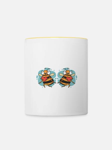 Beekeeping Bees Beekeeper - Tasse zweifarbig - Weiß/Gelb