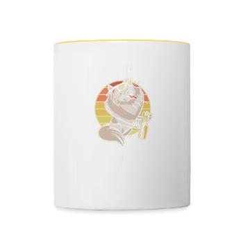 Brassage de bière amusant - Mug contrasté - blanc/jaune - Devant