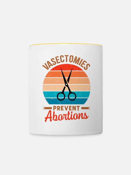 Vasektomie - Tasse zweifarbig - Weiß/Gelb