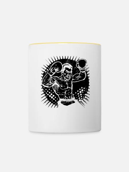 Boxer - Tasse zweifarbig - Weiß/Gelb