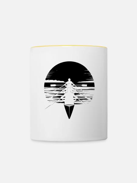Rudern - Tasse zweifarbig - Weiß/Gelb