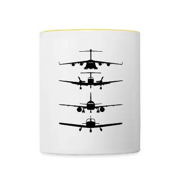 Airplanes - Contrasting Mug - white/yellow - Front