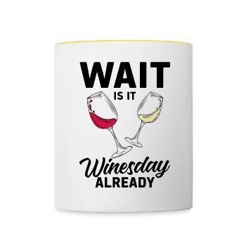 Wein Rotwein - Tasse zweifarbig - Weiß/Gelb - Vorne