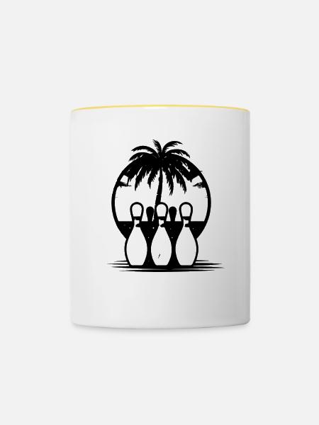 Bowling - Tasse zweifarbig - Weiß/Gelb