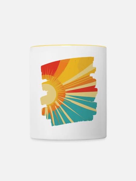 Sommer Sonne - Tasse zweifarbig - Weiß/Gelb