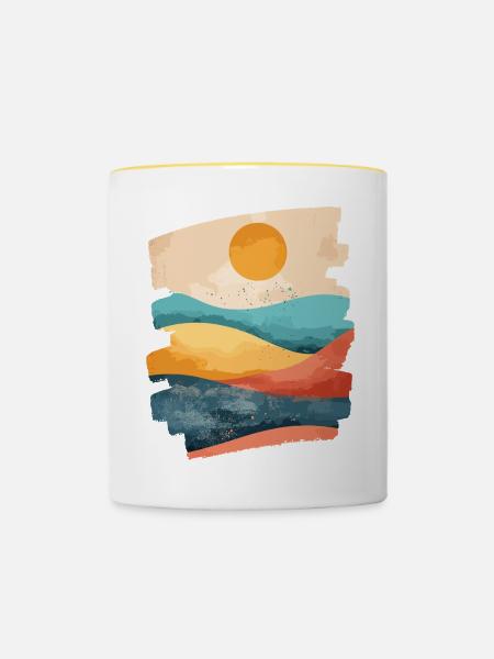 Sommer Sonne - Tasse zweifarbig - Weiß/Gelb