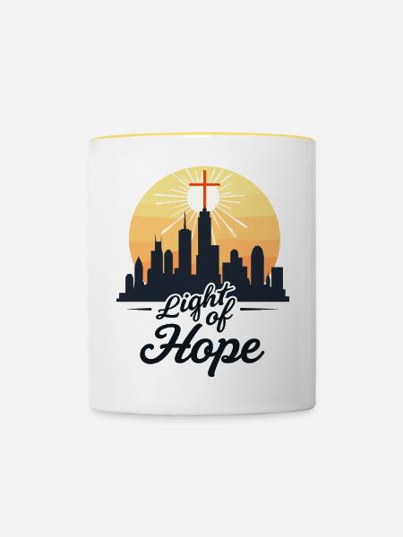 Licht der Hoffnung - Tasse zweifarbig - Weiß/Gelb