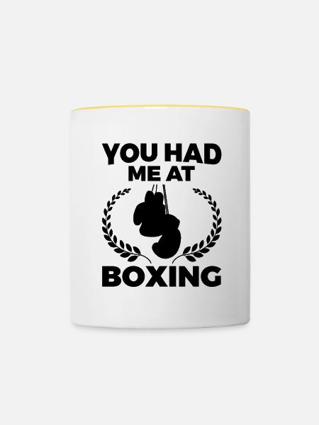 Boxer Witz - Tasse zweifarbig - Weiß/Gelb