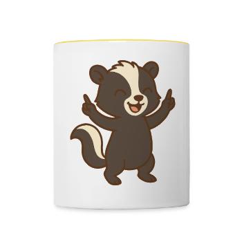 Cheer Up Skunks - Contrasting Mug - white/yellow - Front