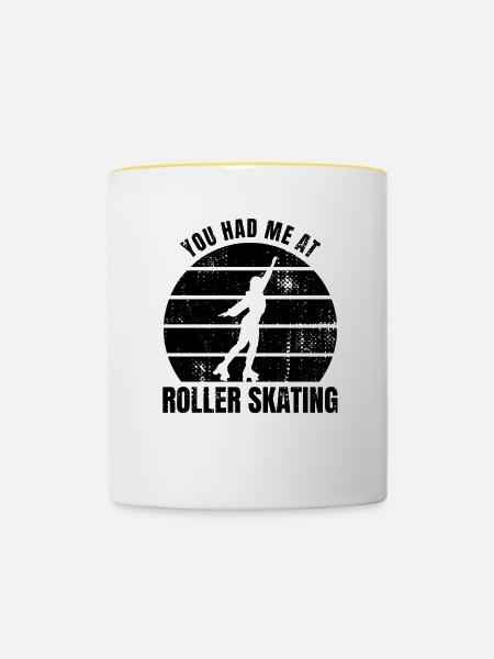Roller Skater Spruch - Tasse zweifarbig - Weiß/Gelb
