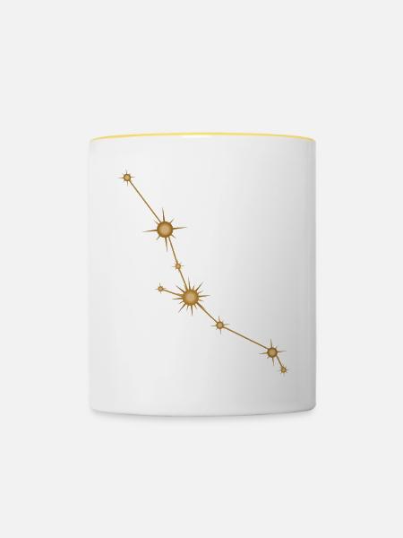 Sternbild Stier Sternzeichen Sternzeichen Golden - Tasse zweifarbig - Weiß/Gelb