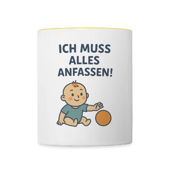 Cool, cute baby design for all kids - Contrasting Mug - white/yellow - Front