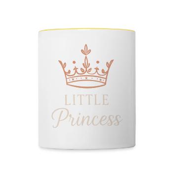 Little Princess Girl Daughter Child Crown Design - Contrasting Mug - white/yellow - Front