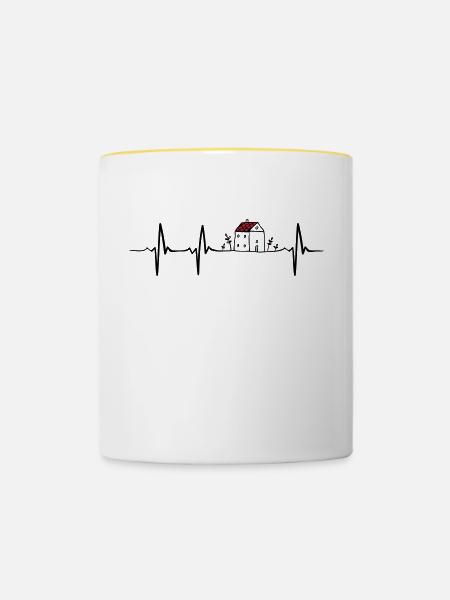 Heartbeat Architecture - Tasse zweifarbig - Weiß/Gelb