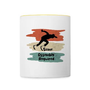 Prothese Amputiert Behinderung Geschenk - Tasse zweifarbig - Weiß/Gelb - Vorne