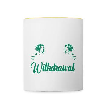 GIRL GOING THROUGH A THEATER WITHDRAWAL Geschenke - Tasse zweifarbig - Weiß/Gelb - Vorne