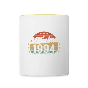 Cadeau d'anniversaire 28 Ans Millésime 1994 - Mug contrasté - blanc/jaune - Devant