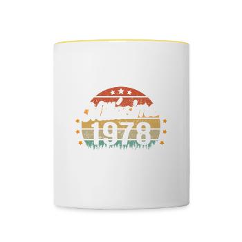 Cadeau d'anniversaire 44 Ans Millésime 1978 - Mug contrasté - blanc/jaune - Devant